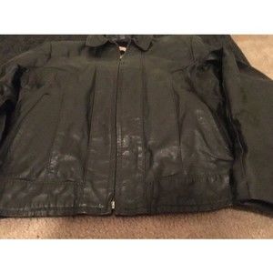 Vintage Sears The Leather Shop Men's Full Zip JacketSize 38 Regular Black